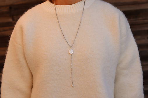 Náhrdelník v tvare Y Keshi perla