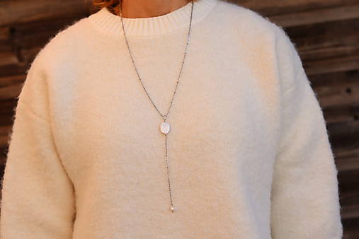 Náhrdelník v tvare Y Keshi perla