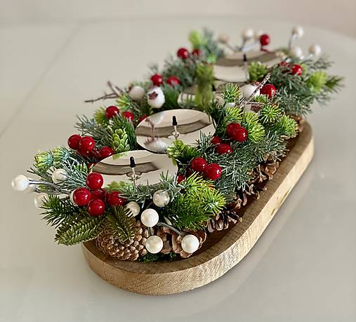 Adventný svietnik na stôl pre 4 sviečky