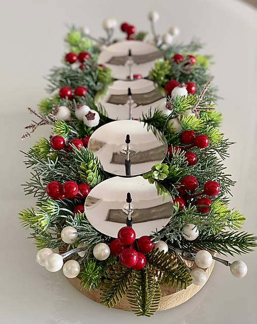 Adventný svietnik na stôl pre 4 sviečky