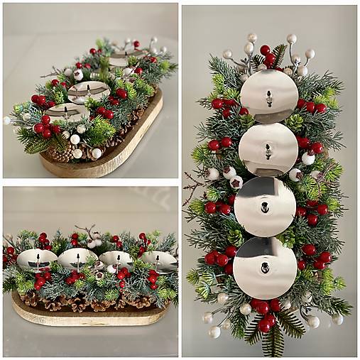 Adventný svietnik na stôl pre 4 sviečky