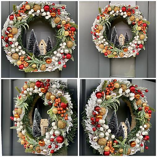 LEDVianočný veniec 36cm na dvere s LED podsvietením vianočná dekorácia Venček