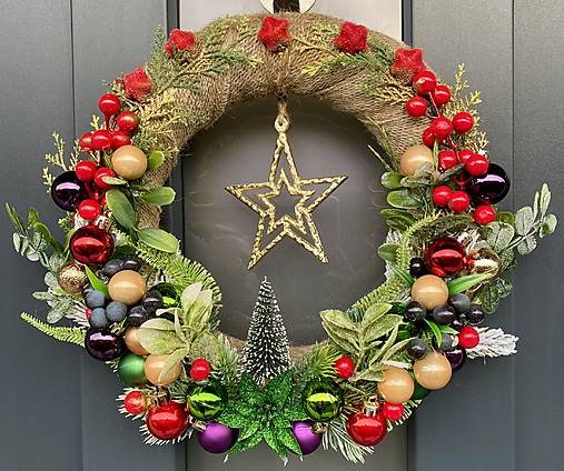 AKCIA Vianočný veniec na dvere vianočná dekorácia