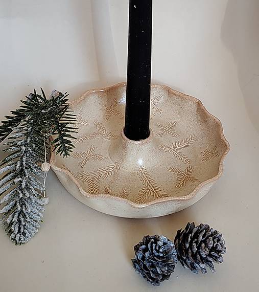 Svietidlá - Keramický svietnik vianočný - 17965478_