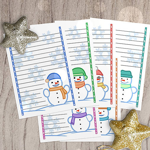 Papiernictvo - Vianočný list Cute snowman (alebo list Ježiškovi) - 17966434_