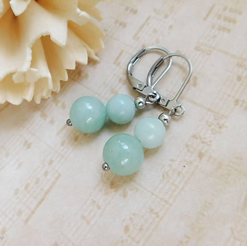 Náušnice - Amazonit - 17971390_