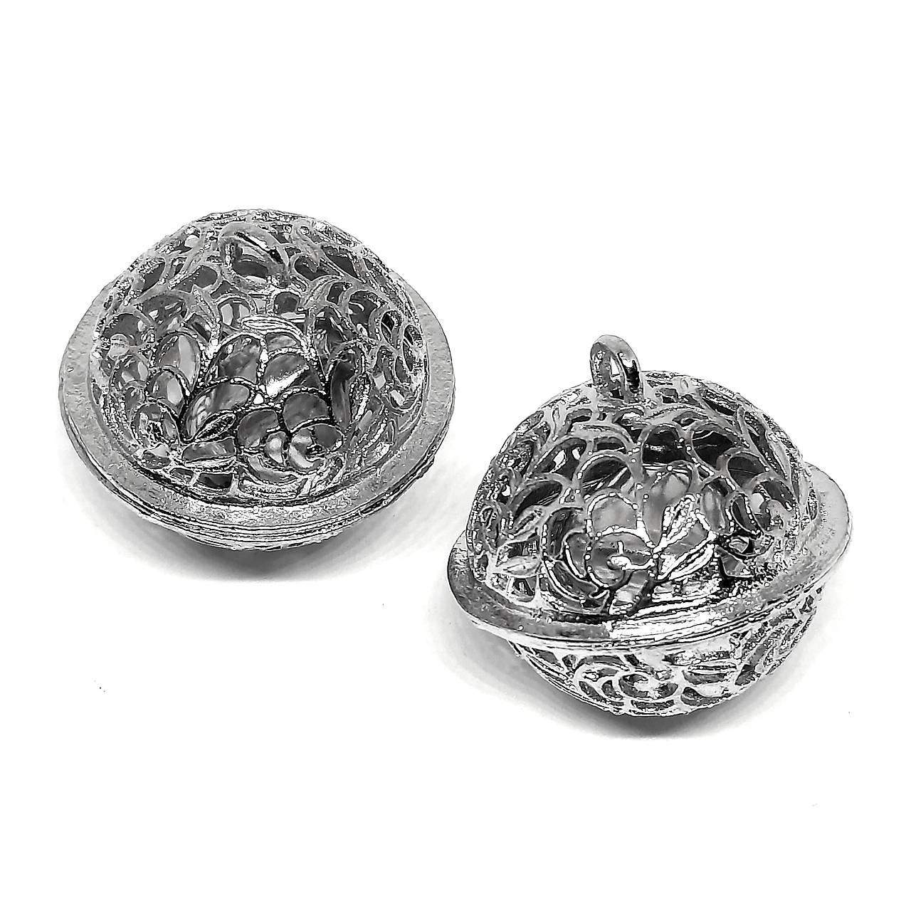 Kovový prívesok zvonček-1ks (25mm-platina)