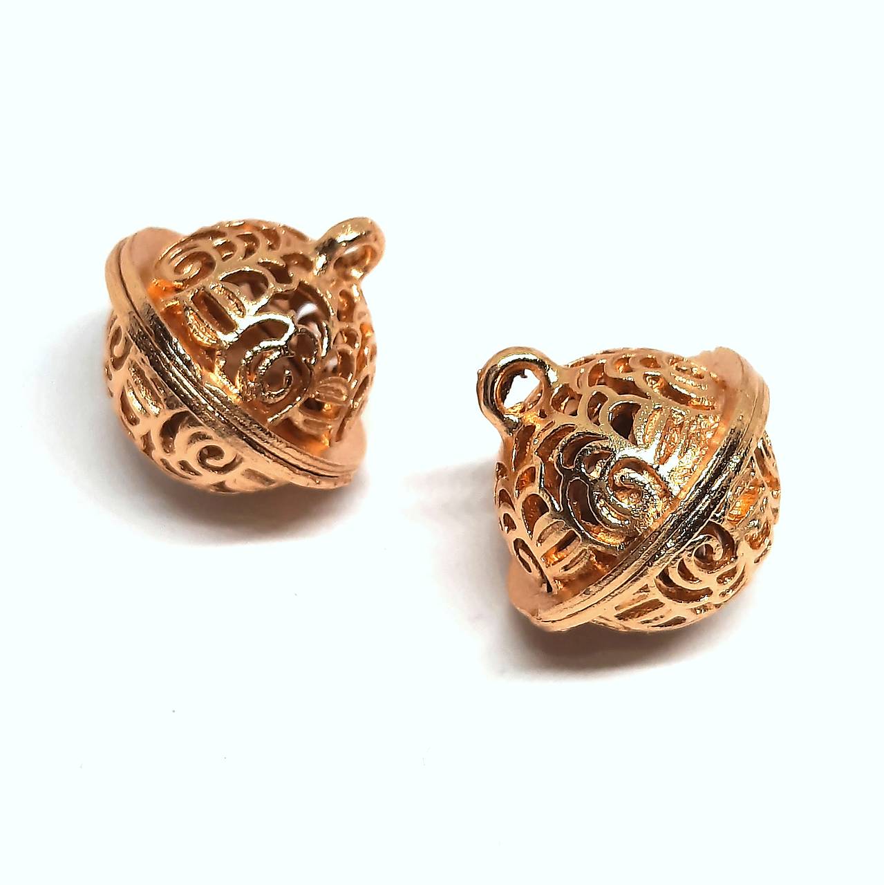 Filigránová roľnička -1ks (16mm-ružovozlatá)