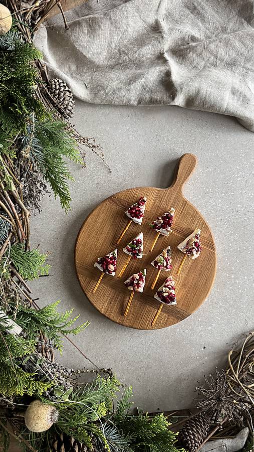 Príbory, varešky, pomôcky - lopár okrúhly, S (olejovaný/tmavší) - 17969712_