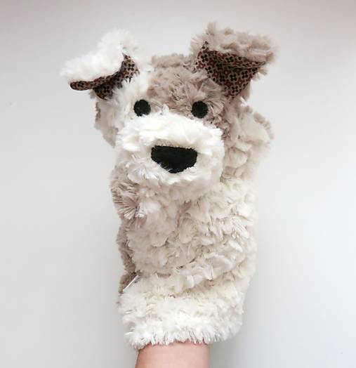 Maňuška psík chlpatý - Smotanosivohnedý s hnedými uškami