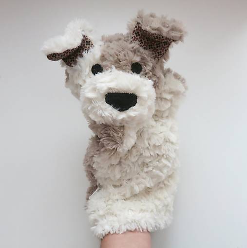 Maňuška psík chlpatý - Smotanosivohnedý s hnedými uškami