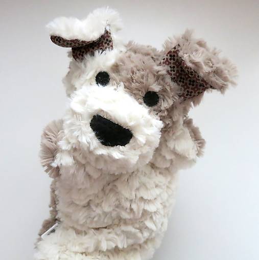 Maňuška psík chlpatý - Smotanosivohnedý s hnedými uškami