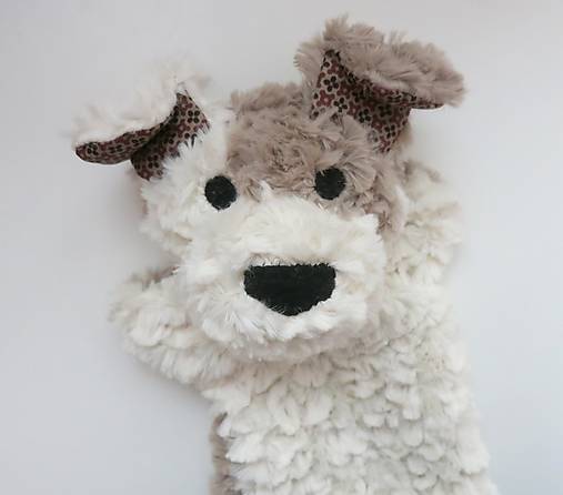 Maňuška psík chlpatý - Smotanosivohnedý s hnedými uškami