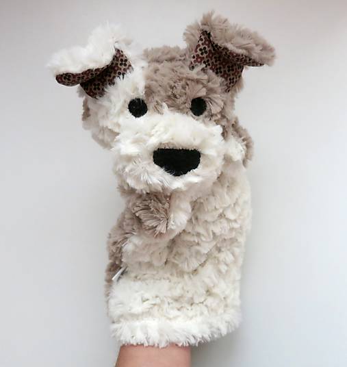 Maňuška psík chlpatý - Smotanosivohnedý s hnedými uškami