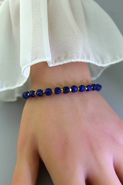 Náramky - lapis lazuli náramok (kamene lapis výberová kvalita) - 17971544_