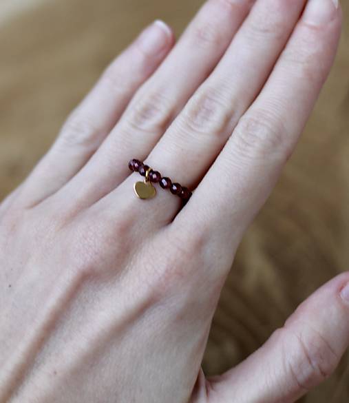 Prstene - Prsteň s príveskom - granát - 17970801_