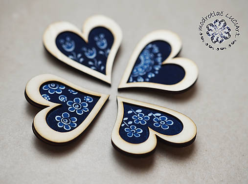 Sady šperkov - Brošňa modrotlač (Srdce) - 17968920_