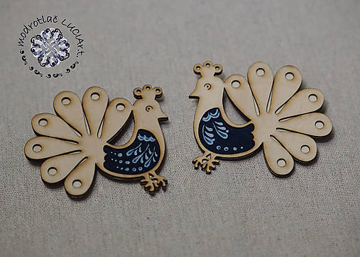 Sady šperkov - Brošňa modrotlač (Páv) - 17968926_