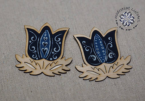 Sady šperkov - Brošňa modrotlač (Tulipán) - 17968931_