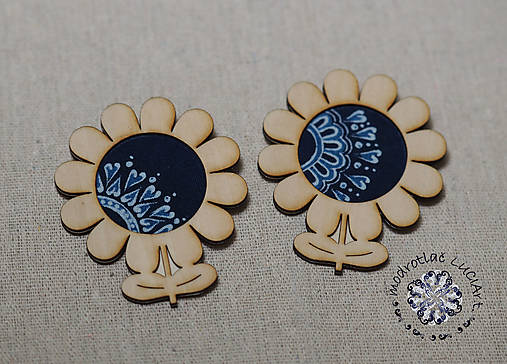 Sady šperkov - Brošňa modrotlač (Kvet) - 17968938_