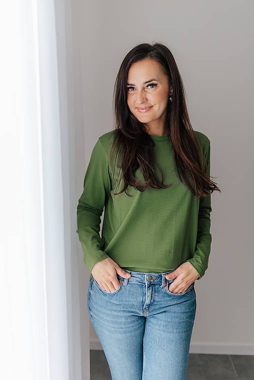 Oblečenie na dojčenie - tričko na dojčenie so zipsami - zelené - 17969061_