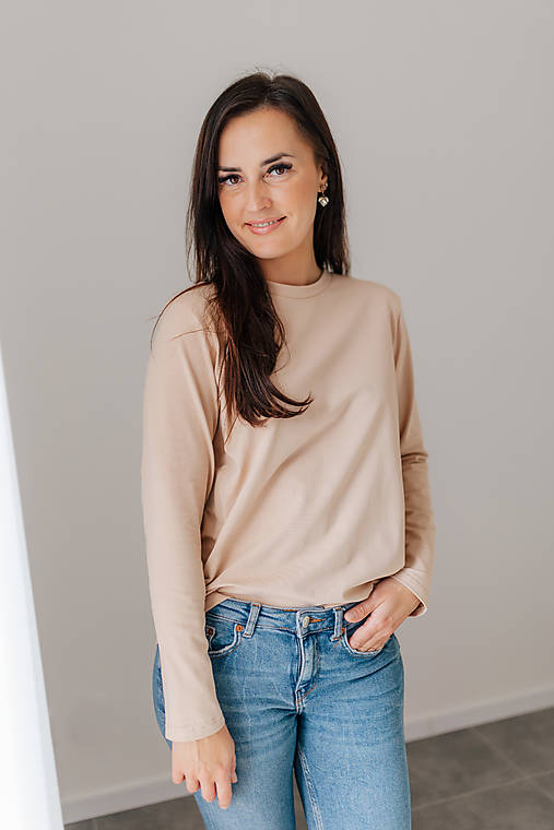 Oblečenie na dojčenie - tričko na dojčenie so zipsami - béžové - 17969106_