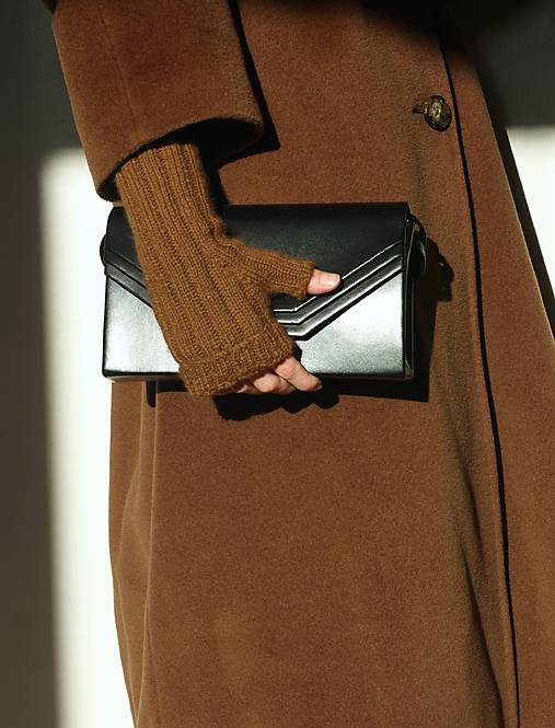 Rukavice - Bezprstové rukavice z alpaky | tmavohnedé - 17969183_