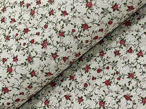 BAVLNA DEKOR / ČERVENE KVETINKY