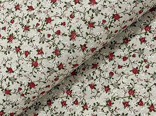 BAVLNA DEKOR / ČERVENE KVETINKY