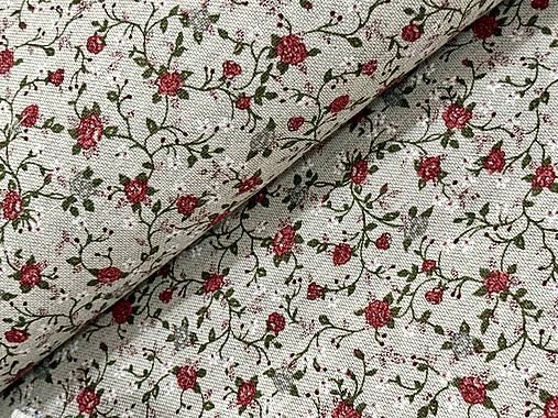 BAVLNA DEKOR / ČERVENE KVETINKY