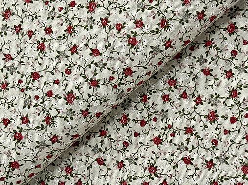 BAVLNA DEKOR / ČERVENE KVETINKY