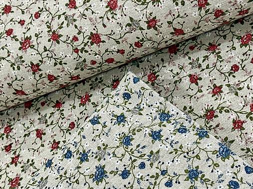 ❤️BAVLNA DEKOR TALIANSKO ❤️MODRÉ KVETINKY❤️