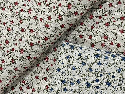 ❤️BAVLNA DEKOR TALIANSKO ❤️MODRÉ KVETINKY❤️