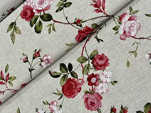 BAVLNA DEKOR / RUŽE NA REŽNOM PODKLADE
