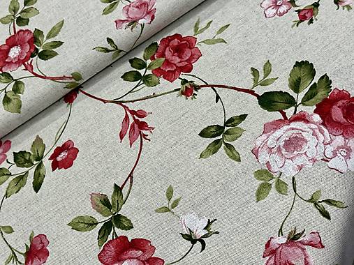BAVLNA DEKOR / RUŽE NA REŽNOM PODKLADE