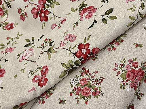 BAVLNA DEKOR / RUŽE NA REŽNOM PODKLADE