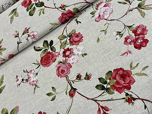 BAVLNA DEKOR / RUŽE NA REŽNOM PODKLADE
