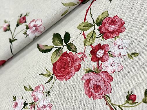 BAVLNA DEKOR / RUŽE NA REŽNOM PODKLADE