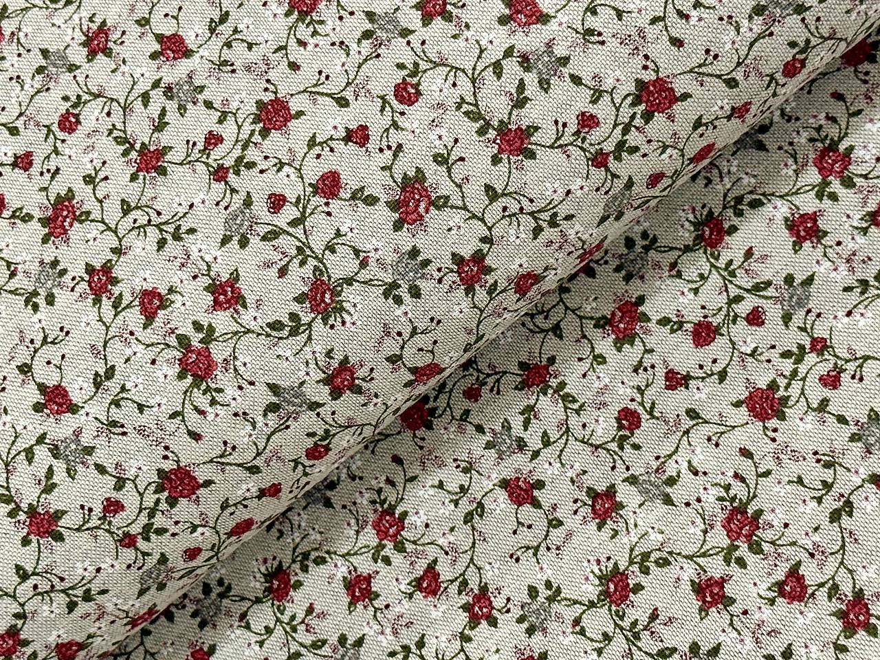 BAVLNA DEKOR / ČERVENE KVETINKY