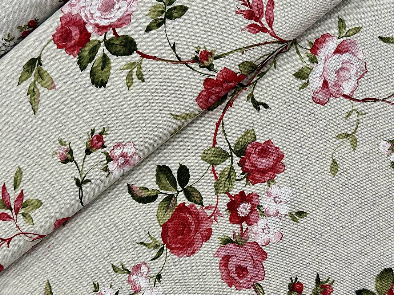 BAVLNA DEKOR / RUŽE NA REŽNOM PODKLADE