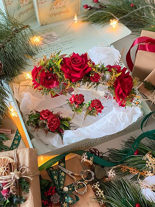 Darčekový box "legenda o vášni" - polvenček, spona do vlasov a náušnice