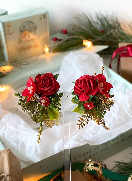 Darčekový box "legenda o vášni" - polvenček, spona do vlasov a náušnice