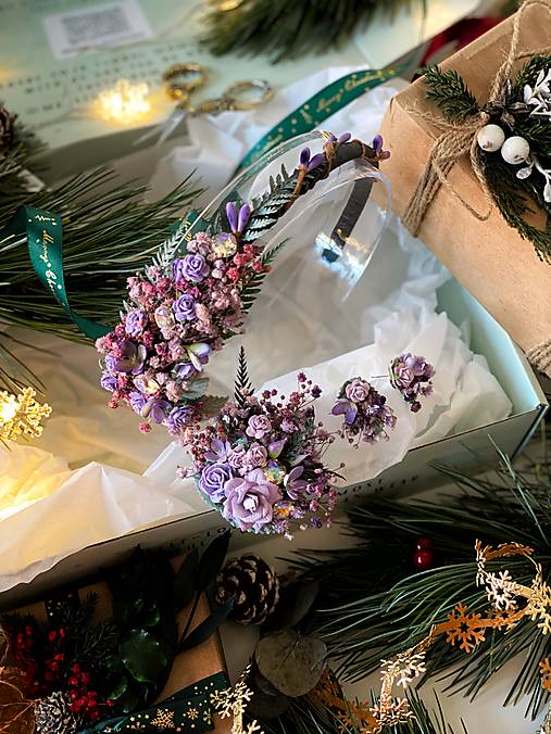 Darčekový box "záblesky stmievania" - čelenka, brošňa a náušnice