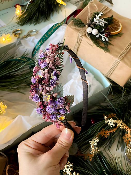 Darčekový box "záblesky stmievania" - čelenka, brošňa a náušnice