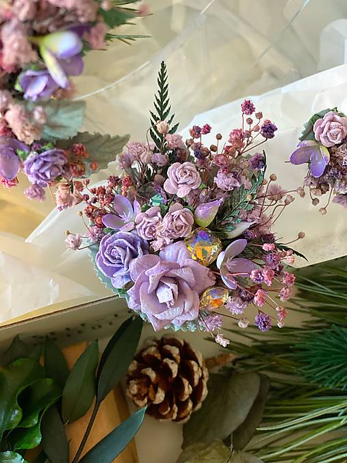 Darčekový box "záblesky stmievania" - čelenka, brošňa a náušnice