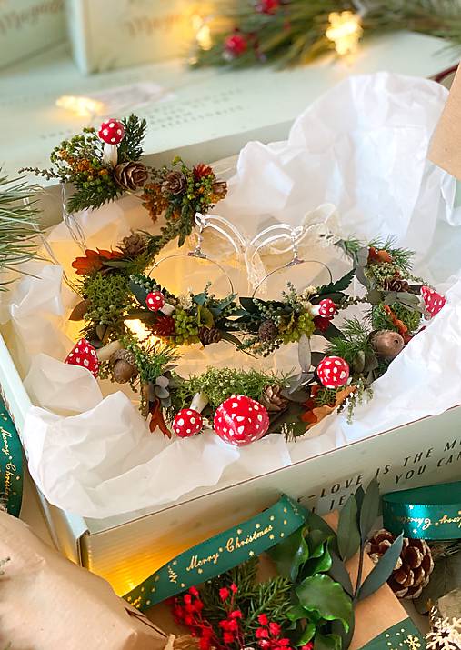 Darčekový box "čarovný les" - venček, náušnice, set vláseniek