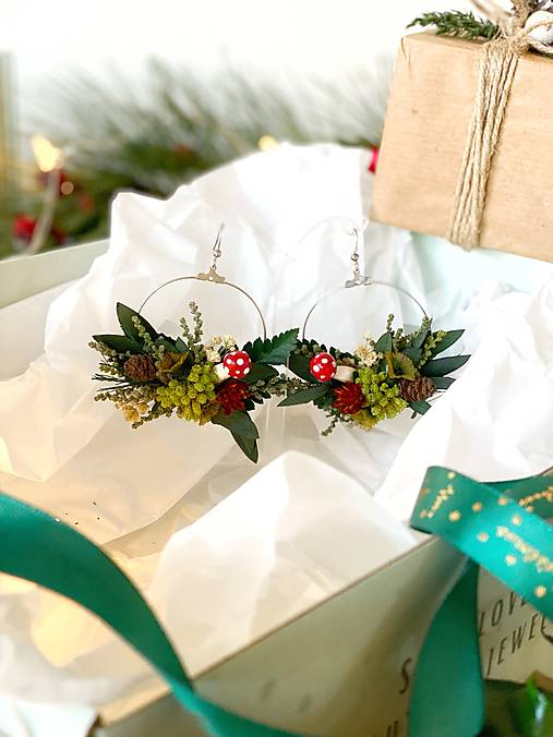 Darčekový box "čarovný les" - venček, náušnice, set vláseniek