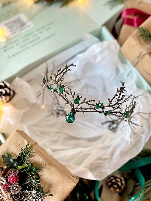 Darčekový box "elfské tajomstvá " - tiara, náušnice a prstienok