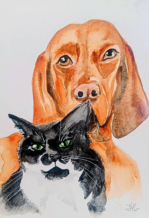 Kresby - miláčikovia Lujza a Hercule - 17969620_