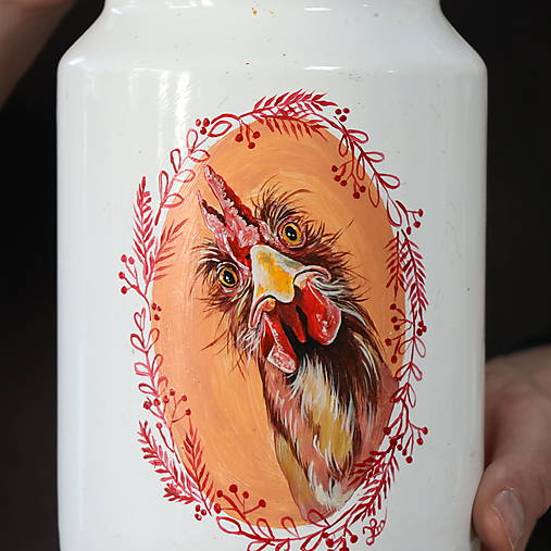 Upcyklovaný ručne maľovaný riad